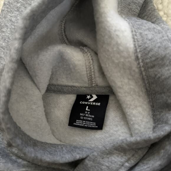 CONVERSE Kids Hoodie Heather Grey Pullover Boys Large - Picture 3 of 5